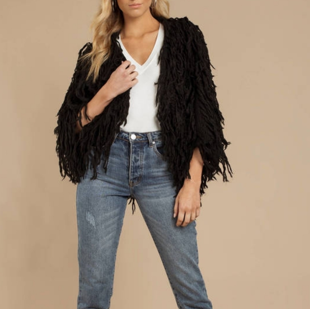 Furry black coat